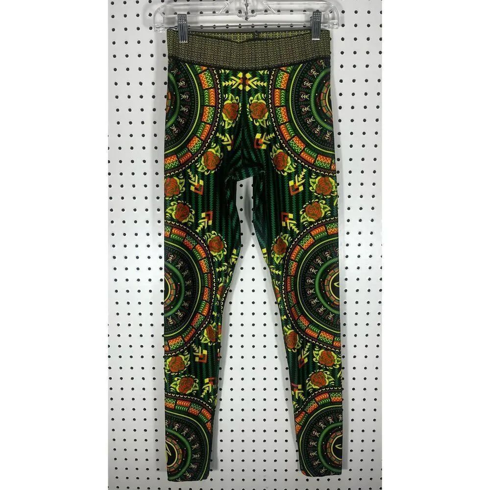 Zumba rare “spicy” multi pattern print leggings size S